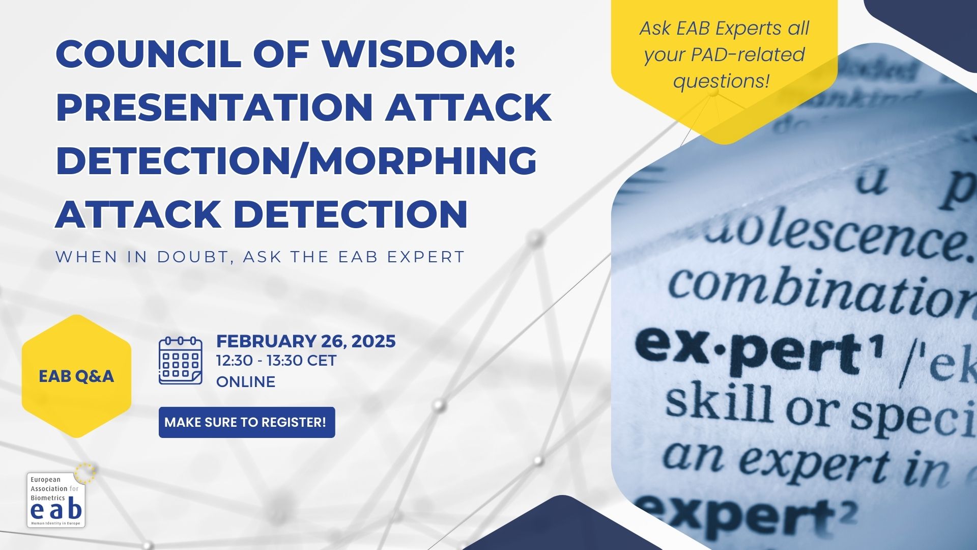 [Illustration] Banner on Council of Wisdom – Presentation Attack Detection and Morphing Attack Detection